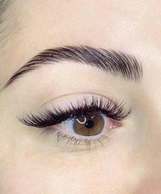 brow lamination + volume cat eye lashes. meow.