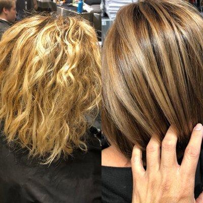 Before And after. Cut, color, Brazillian Blowout by Izah