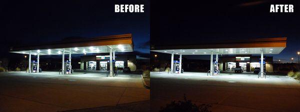 Before and After of LED lighting installation