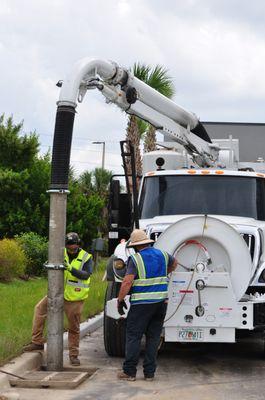 Cleaning storm drains for a new construction build.