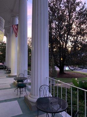 Sunrise on the Inn's front porch.