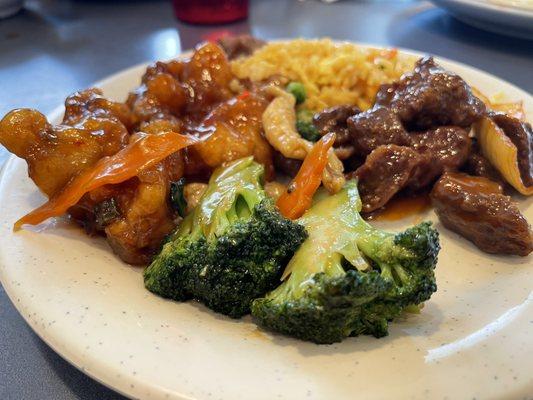 Orange chicken and beef