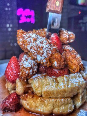 Strawberry Hennessy Hot Chickn & Waffles!