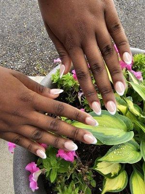 French tip almond nails