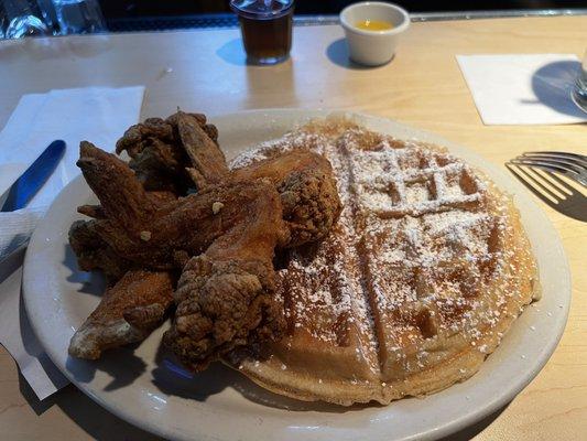 Chicken and waffles. Delicious!!