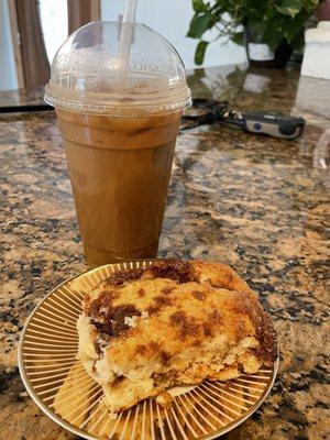 Iced Latte and Coffee Cake