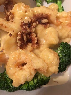 Walnut shrimp. Looked great. Minimal flavor. Heavily breaded and shrimp were hard.