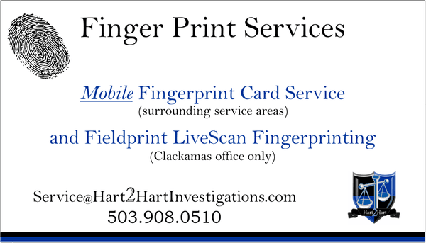 Offering mobile fingerprinting cards.