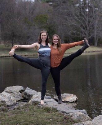 Two of our instructors doing tree pose!