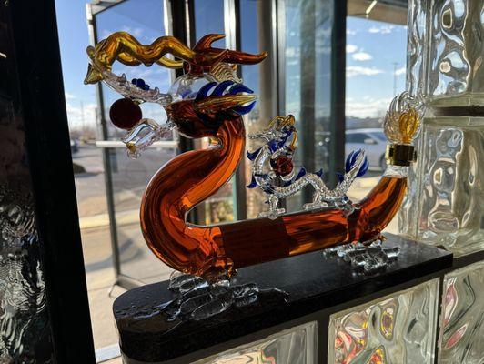 Decorative dragon carafe.