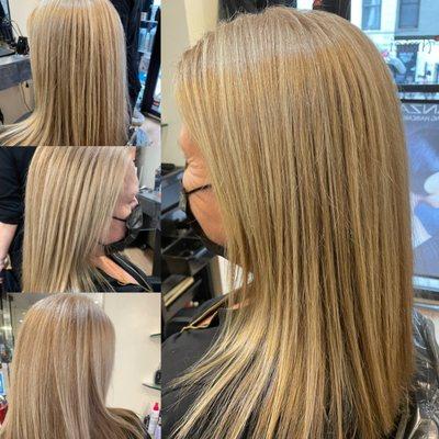 Beautiful Blonde
Color, Hilights, Haircut