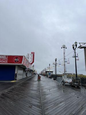 Board walk, it was rainy