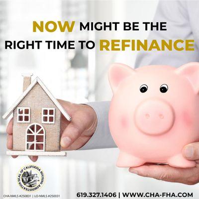 Thinking about refinancing? Now might be the perfect time! Visit our website at https://www.cha-fha.com/ for more information. #refinance