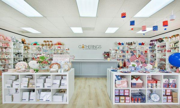 Patriotic and stationery items and our counter