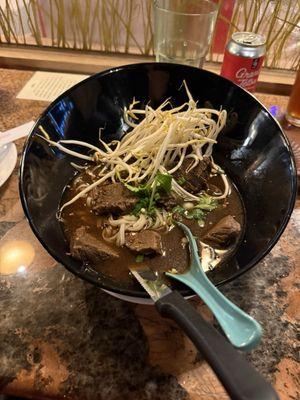 Beef noodles soup. Beef was lean and tasty.