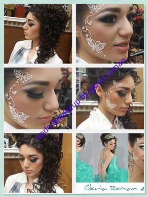 Updo& make up by gloria roman