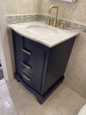 Changed the vanity in an old bathroom and it made such a difference .... Inexpensive quick fix thanks home surplus!