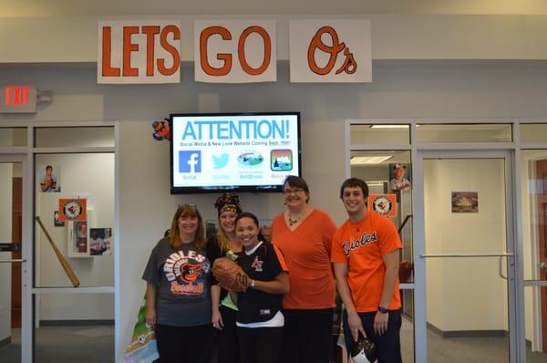 The Bank of Glen Burnie, New Cut Branch during our #Orioles Decorating Contest #BofGB #NewCut