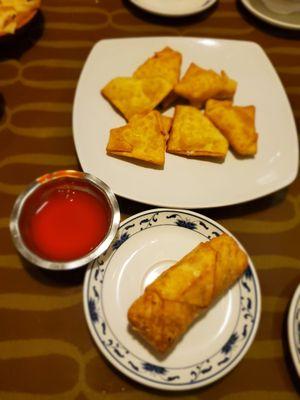 Spring roll and Rangoon