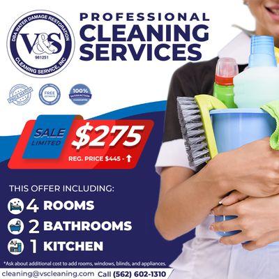 Call us and take advantage of this great opportunity!!
  (562) 602-1310
  cleaning@vscleaning.com
  We have the right solution for you!