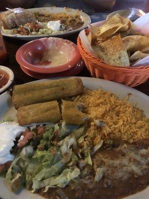 Taquitos and Chimichanga