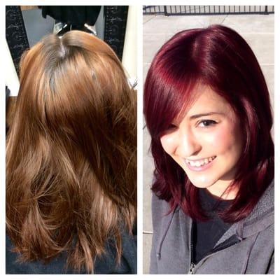 Before and after haircut and color by Brendalina