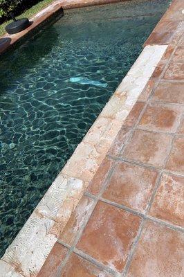 Pool deck and coping.