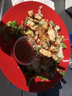 Strawberry salad with chicken