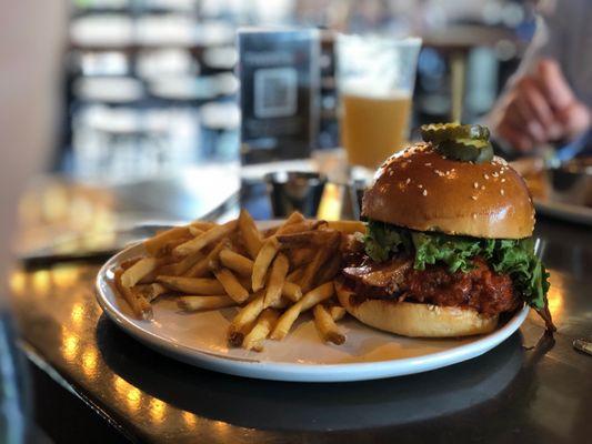 Spicy Fried Chicken Sandwich and fries