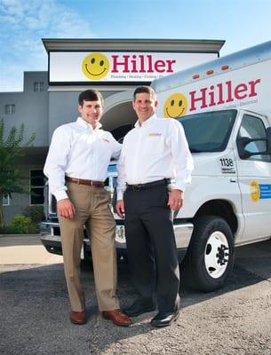 Jimmy Hiller and Jimmy Hiller Jr. at Hiller Plumbing, Heating, Cooling & Electrical's Corporate Headquarters