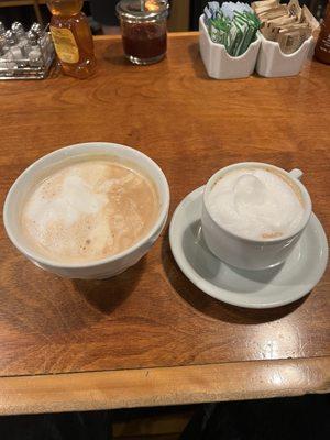 Latte and cappuccino