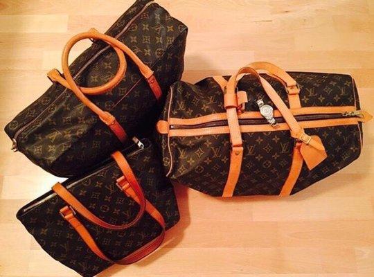 My Louis Vuitton carry-on bags and purse w/ platinum Rolex Yachtmaster