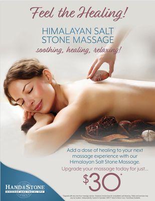 Himalayan stone with CBD oil is the number one massage in the country with Hand and Stone.