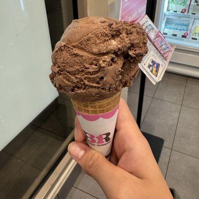 Single Scoop Chocolate on a Sugar Cone