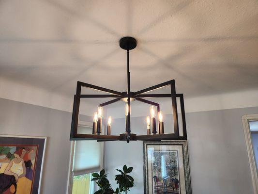 New ceiling light installation