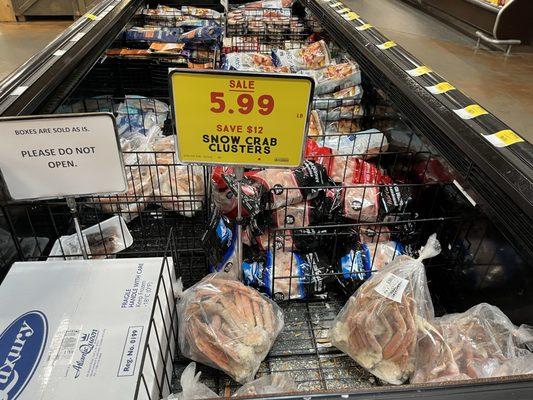 $6 / pound Crablegs!!! These clear bags were about $20.