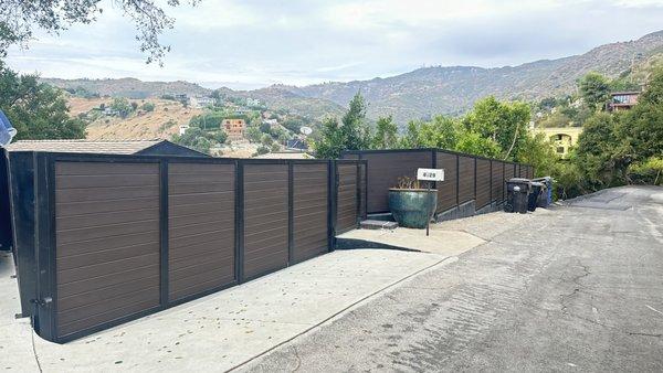 Installing fence with Iron framing, by Burbank Garage Door And Gate