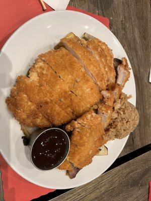 Fried chicken with veggies