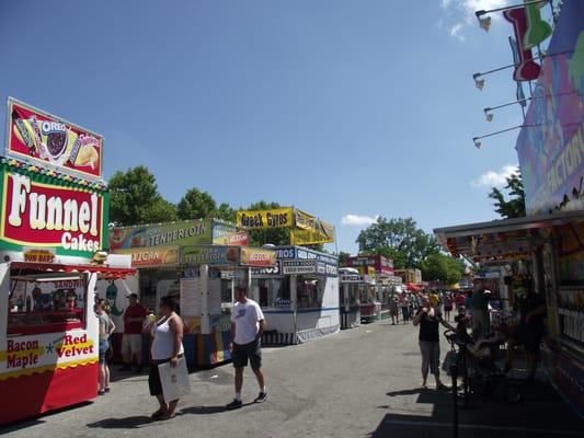 A variety of food at "Junk Food Alley"