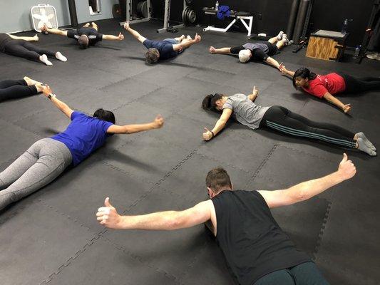 Clients of Body by Greg during their workout session.