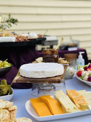 Brie with Homemade Apple Butter and water Crackers catering