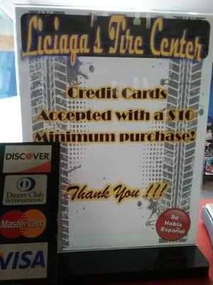 We accept Major credit cards