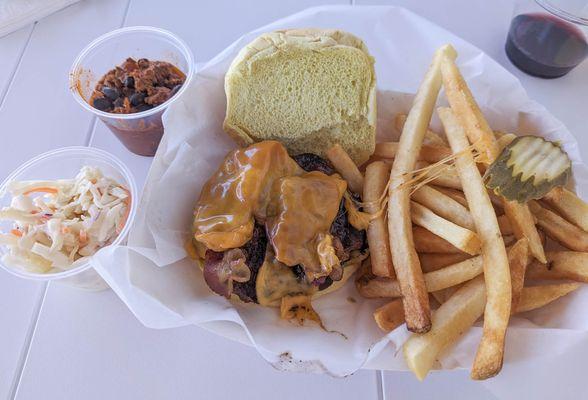 Carolina-style burger was smallish and very underseasoned.