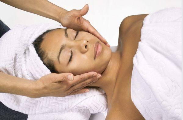 Relaxing facial massage