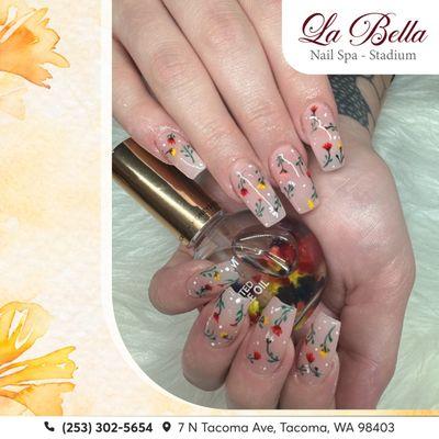 Don't miss out on the unique nail designs only at La Bella Nail Spa. Stop by and experience our colorful creativity!