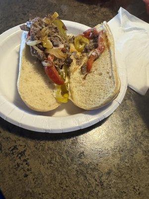 This is exactly how my half steak sub was served