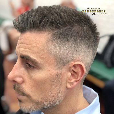 Textured top with medium 1 on sides  at Made Man Barbershop