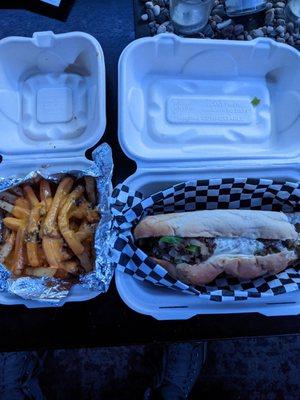 Philly cheese steak classic  & Garlic cheese fries