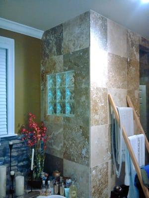 Master bathroom remodel- Custom stone/tile work, color consult, interior paint, shower design and build