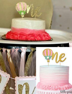 The smash cake they made vs. what I had requested (in the bottom right corner).